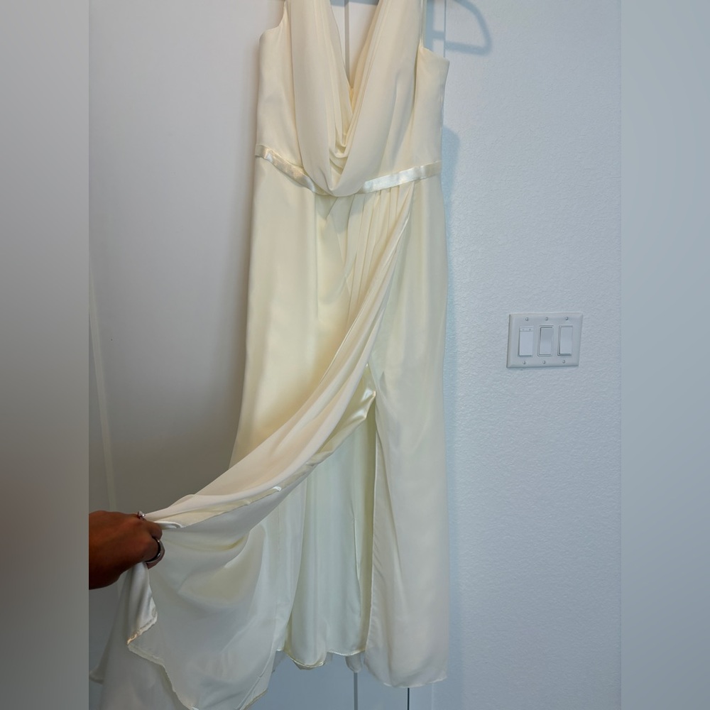 Ivory Size 12 Maxi Dress with Slit - Picture 6 of 7